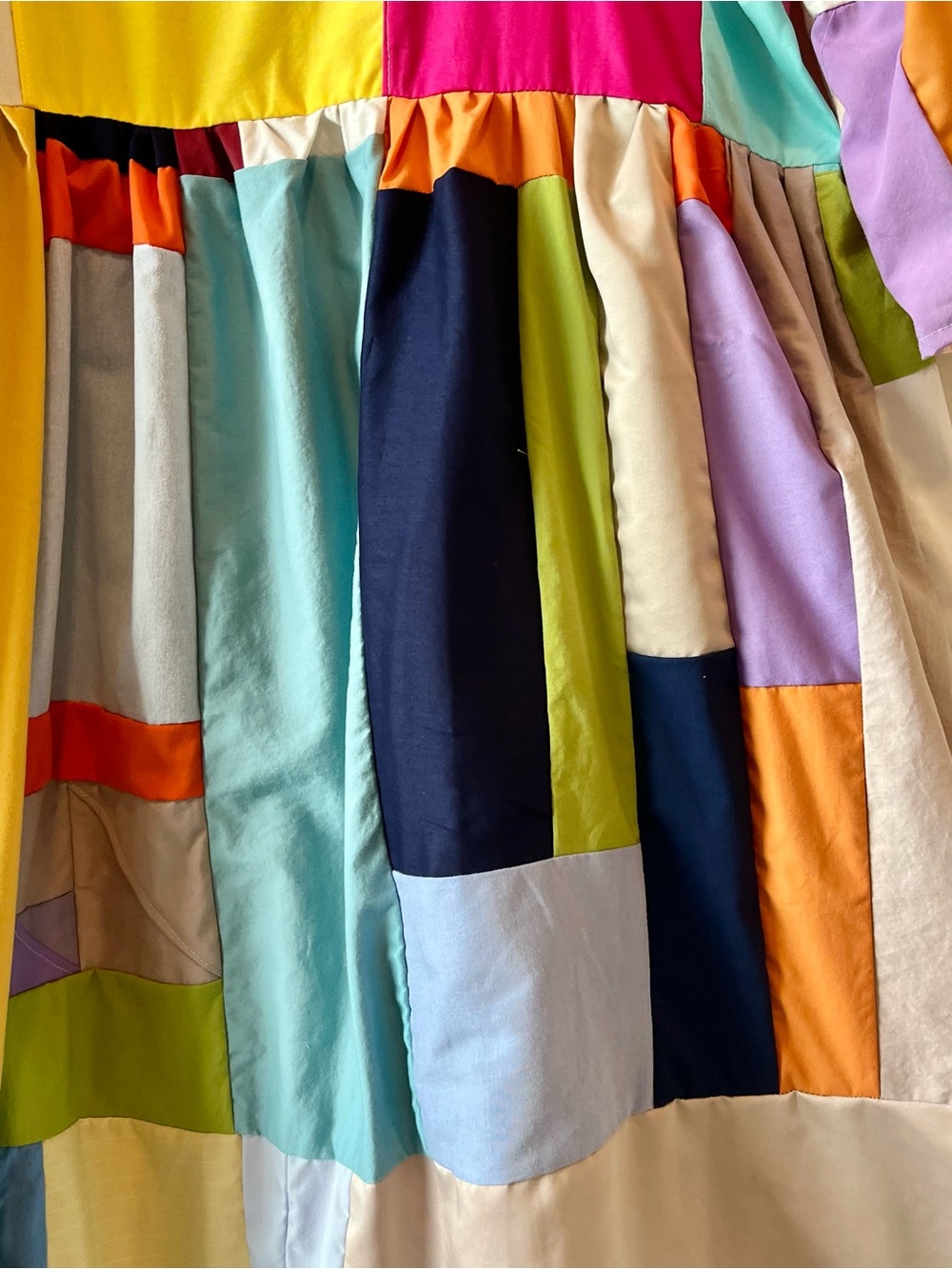 Handmade Quilted Patchwork Colorblock Dress SKU 07081 - Picture 15 of 16